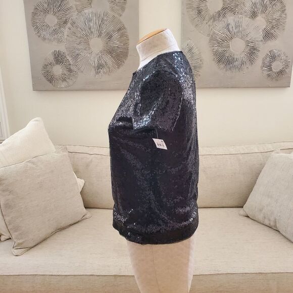 Maison Jules Short-Sleeve Sequined Top - Picture 5 of 12